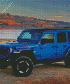 Blue Jeep Wrangler Diamond Paintings