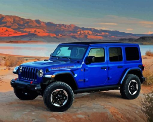 Blue Jeep Wrangler Diamond Paintings