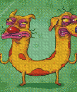 Catdog Before Coffee Diamond Paintings