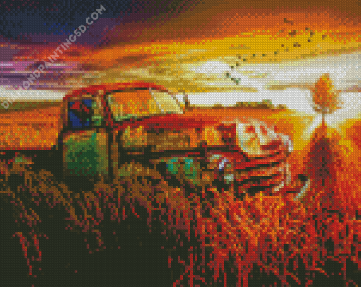 Classic Chevy Truck In The Sunset Diamond Paintings