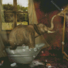 Cool Elephant In A Bathtub Diamond Paintings