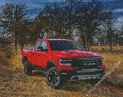 Cool Red Dodge Ram Diamond Paintings