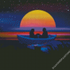 Couple Boat Silhouette Diamond Paintings