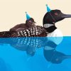 Cute Loon With Baby Diamond Paintings