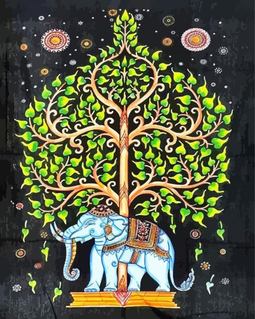 Elephant Tree Of Life Diamond Paintings