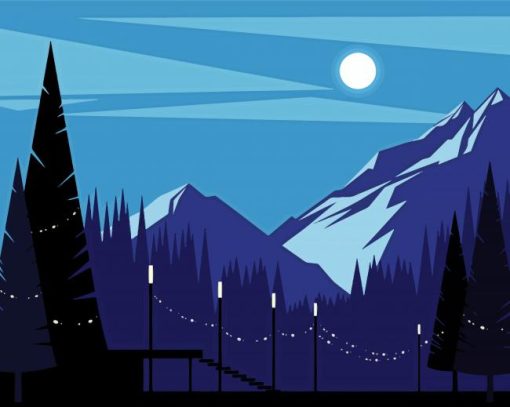 Mountains Night Art Diamond Paintings