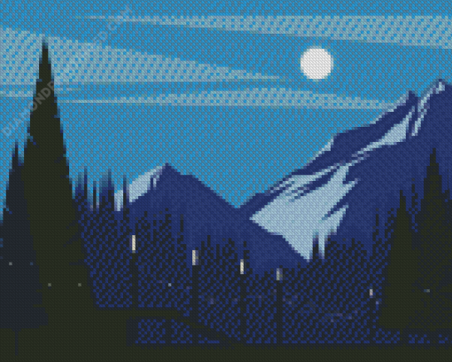 Mountains Night Art Diamond Paintings