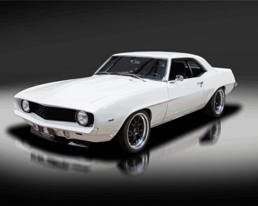 White Classic Camaro Diamond Paintings