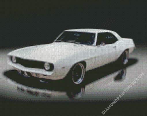 White Classic Camaro Diamond Paintings