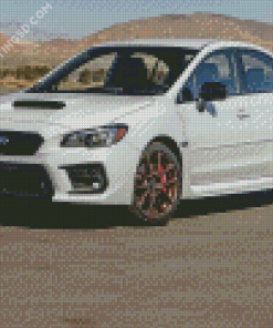 White Subaru WRX Diamond Paintings