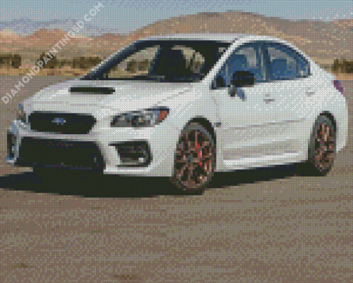 White Subaru WRX Diamond Paintings