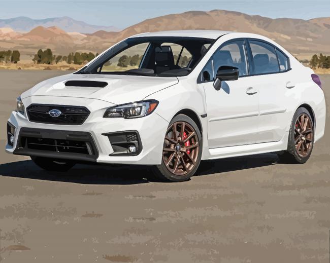 White Subaru WRX Diamond Paintings