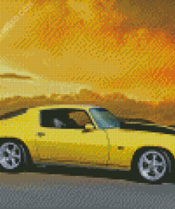 Yellow 1972 Camaro Diamond Paintings