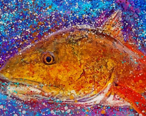 Abstract Red Drum Diamond Paintings