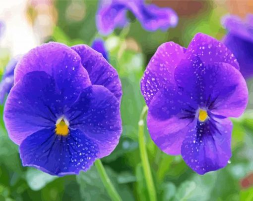 Aesthetic Violet Flowers Diamond Paintings