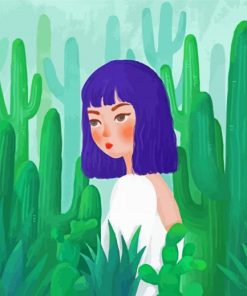 Anime Cactus Girl Diamond Paintings