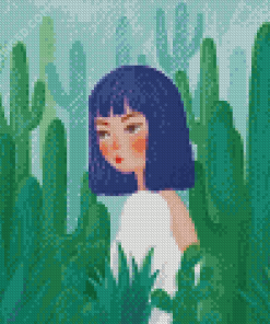 Anime Cactus Girl Diamond Paintings