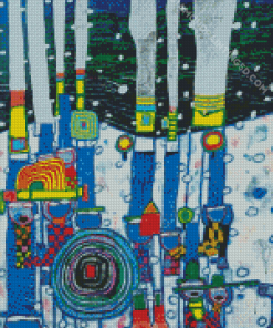 Blue Blues by Hundertwasser Diamond Paintings