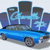 Blue Chevelle SS Super Sport Car Diamond Paintings