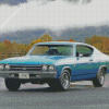 Blue Chevelle SS Car Diamond Paintings