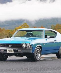 Blue Chevelle SS Car Diamond Paintings