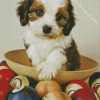 Cavachon Dog In Bowl Diamond Paintings