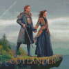 Claire Fraser and Jamie Fraser Outlander Illustration Diamond Paintings