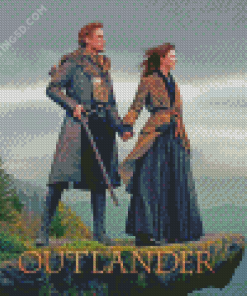 Claire Fraser and Jamie Fraser Outlander Illustration Diamond Paintings