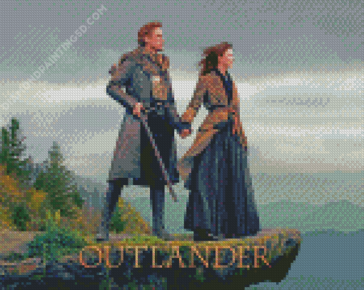 Claire Fraser and Jamie Fraser Outlander Illustration Diamond Paintings