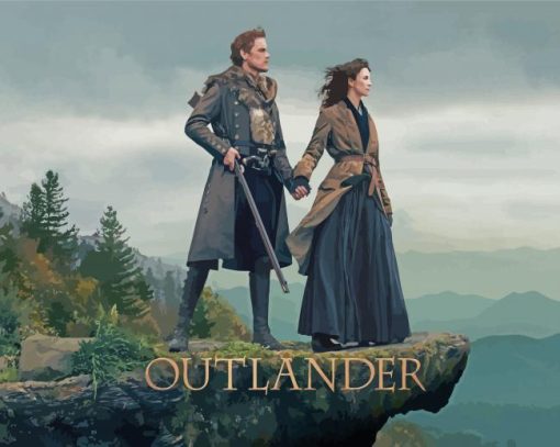 Claire Fraser and Jamie Fraser Outlander Illustration Diamond Paintings