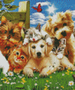 Cute Kittens And Puppies Diamond Paintings