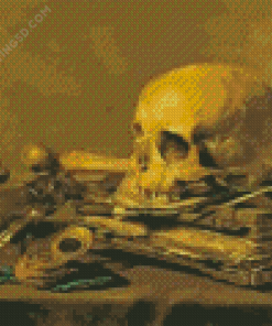 Desk Skeleton Diamond Paintings