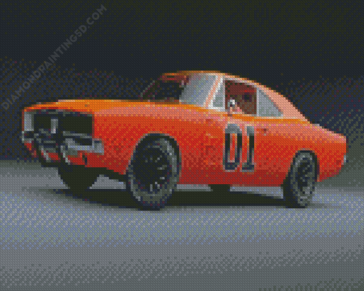 Dodge Charger General Lee Car Diamond Paintings