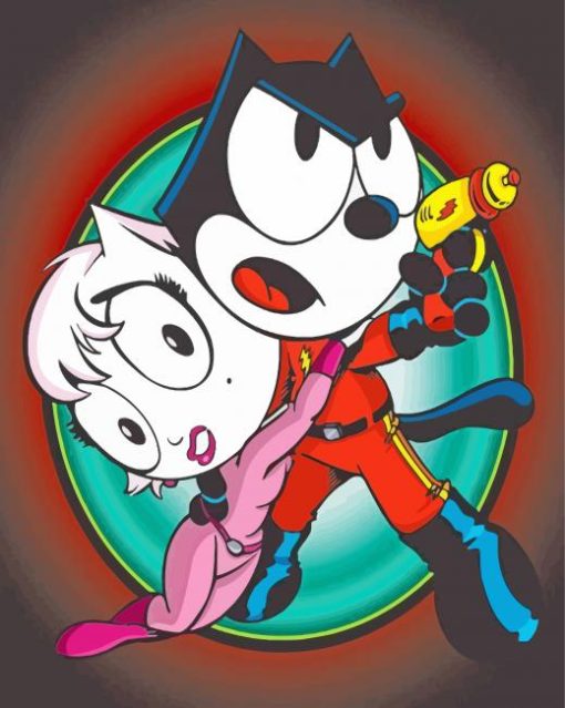 Felix The Cat And Kitty Cat Diamond Paintings