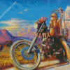 Girl On A Harley Motorcycle Diamond Paintings