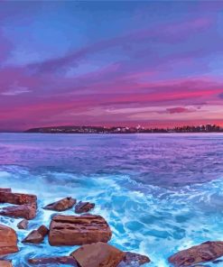 Manly Beach At Sunset Diamond Paintings