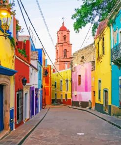 Mexican Village Colorful Houses Diamond Paintings