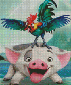 Moana Pua And Hei Hei Diamond Paintings