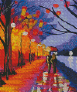 Romantic River Walk Art Diamond Paintings