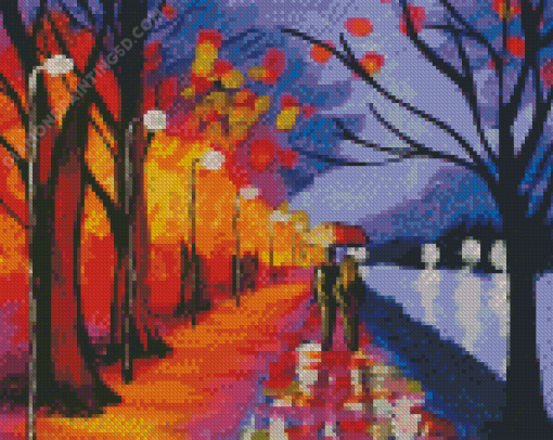 Romantic River Walk Art Diamond Paintings