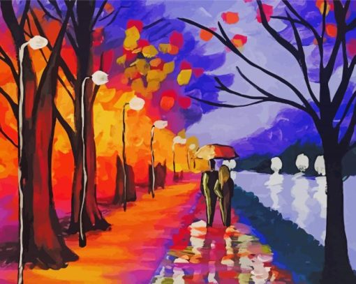 Romantic River Walk Art Diamond Paintings