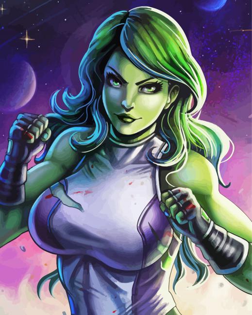 She Hulk Character Diamond Paintings