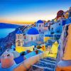 Thira City At Sunset Diamond Paintings