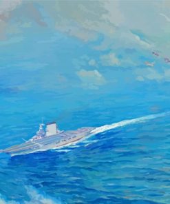 Uss Lexington In The Ocean Art Diamond Paintings