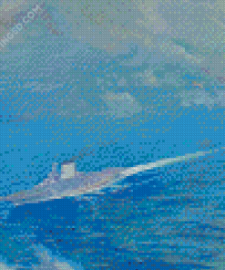 Uss Lexington In The Ocean Art Diamond Paintings