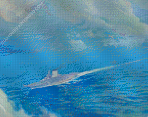 Uss Lexington In The Ocean Art Diamond Paintings