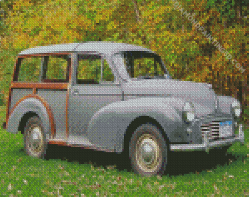 Vintage Grey Morris Minor Traveller Diamond Paintings