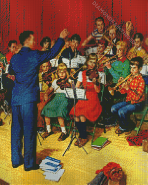 Vintage School Orchestra Diamond Paintings