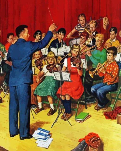 Vintage School Orchestra Diamond Paintings