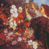 Woman Arranging Flowers Art Diamond Paintings